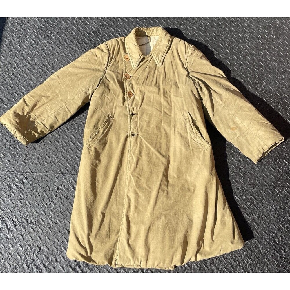 Vintage 1950s Chinese Officer Winter Overcoat Korean War Military Army Coat PVA